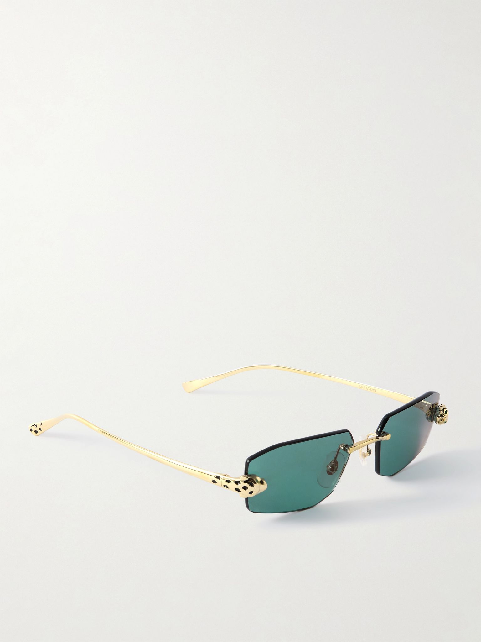 Panthère rimless rectangular-frame gold-tone sunglasses Gold - 3