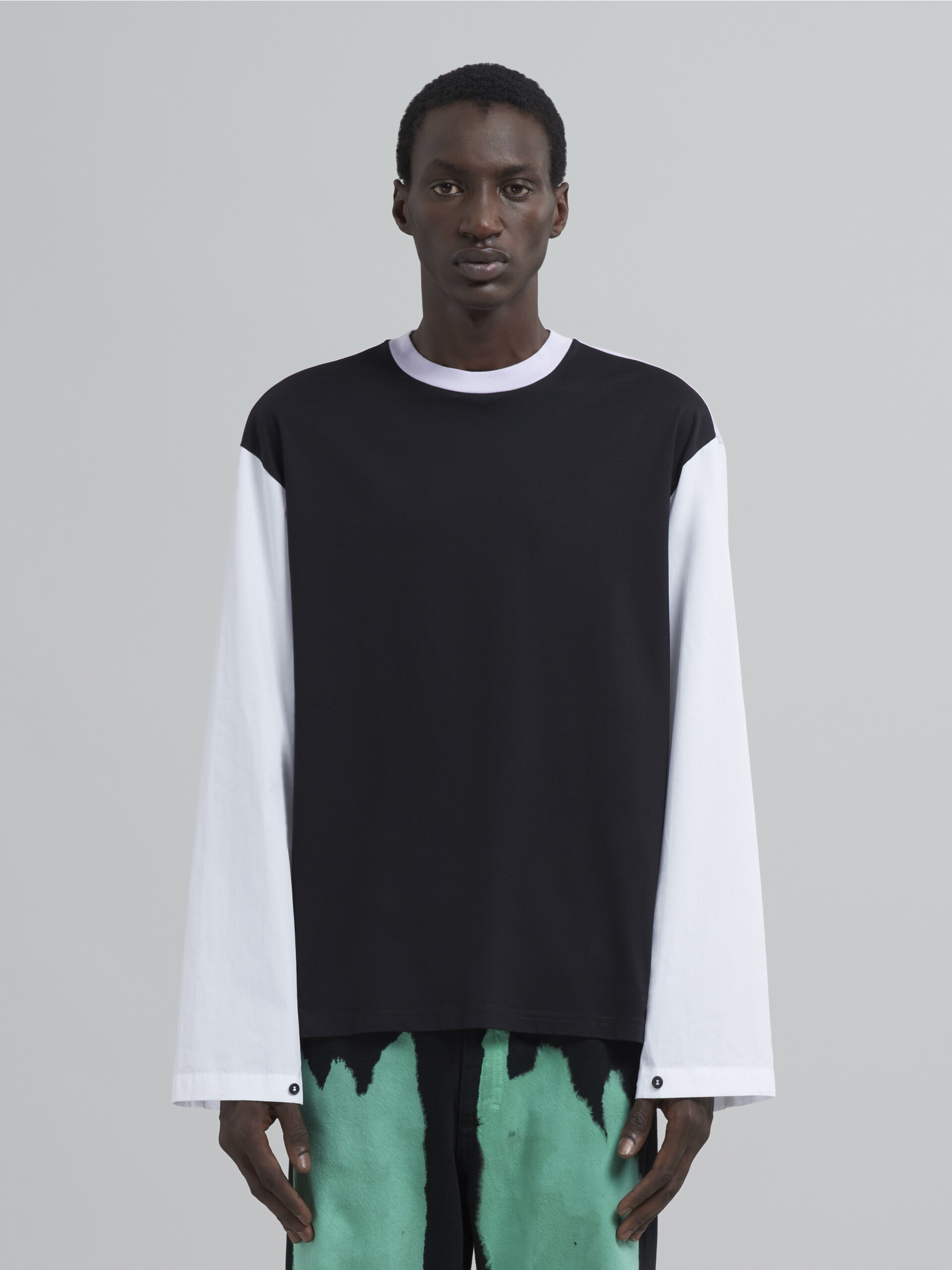 ORGANIC COTTON JERSEY AND POPLIN T-SHIRT - 2