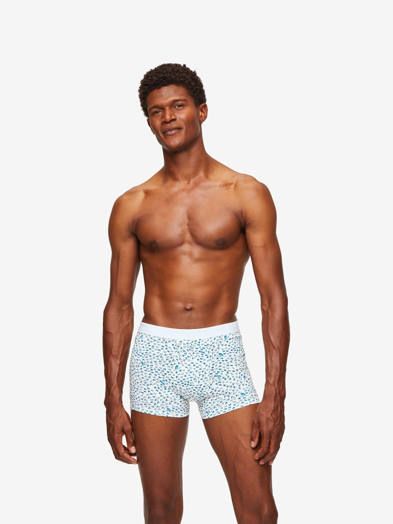 Men's Boxer Briefs Birds Pima Cotton Stretch White - 6