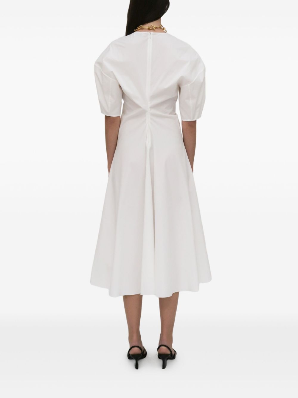 puff-sleeved midi dress - 5