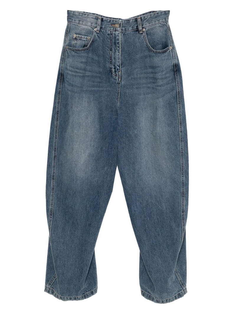 adjustable-strap wide-leg jeans 1