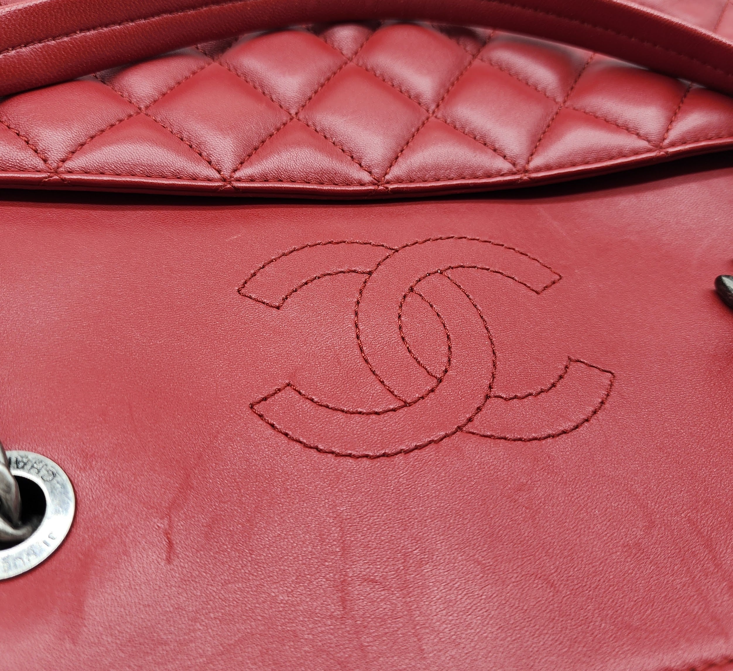 Chanel Urban Delight Quilted Leather Chain Tote in Red - 12