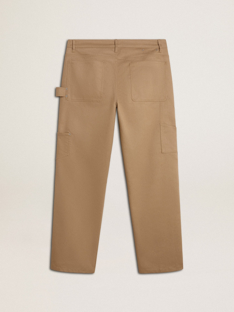 Men's beige pants with patches 6