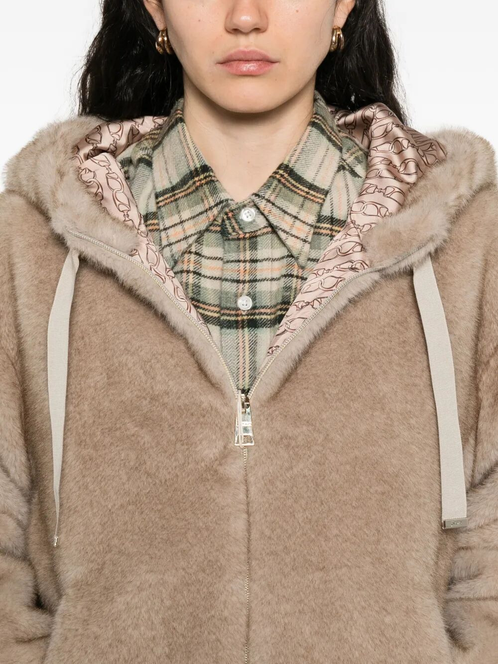 Herno Women "Bomber" Soft Faux Fux Jacket - 7