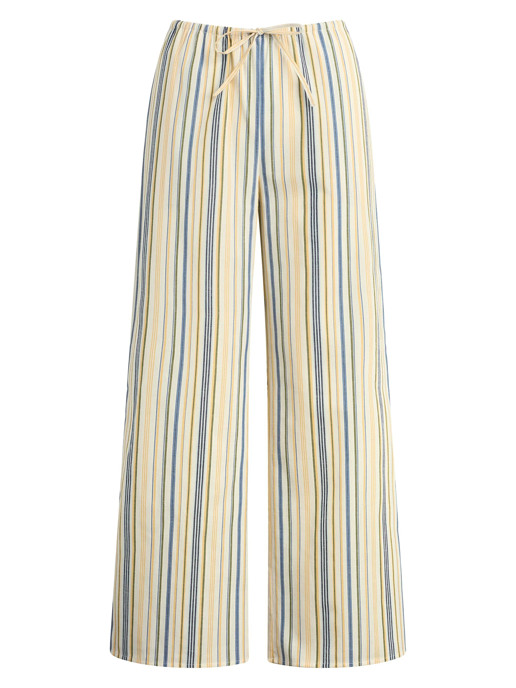 Women's The Brynn Striped Pants - Azure Multi Stripe - 1