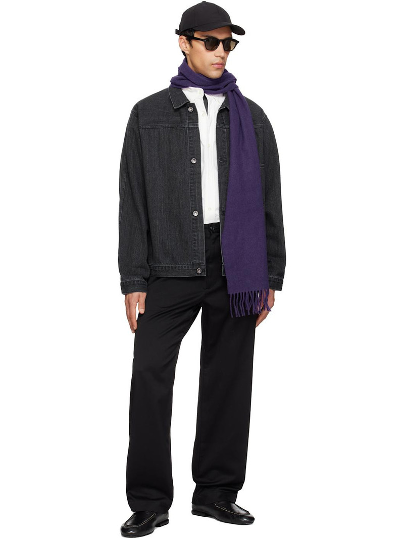 Nanamica Black Wide Straight Chino Trousers outlook