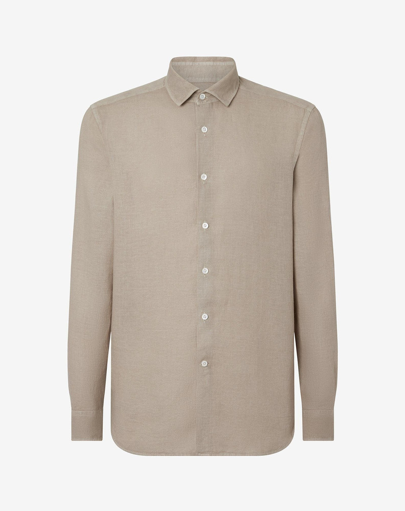 Beige pure linen shirt 1