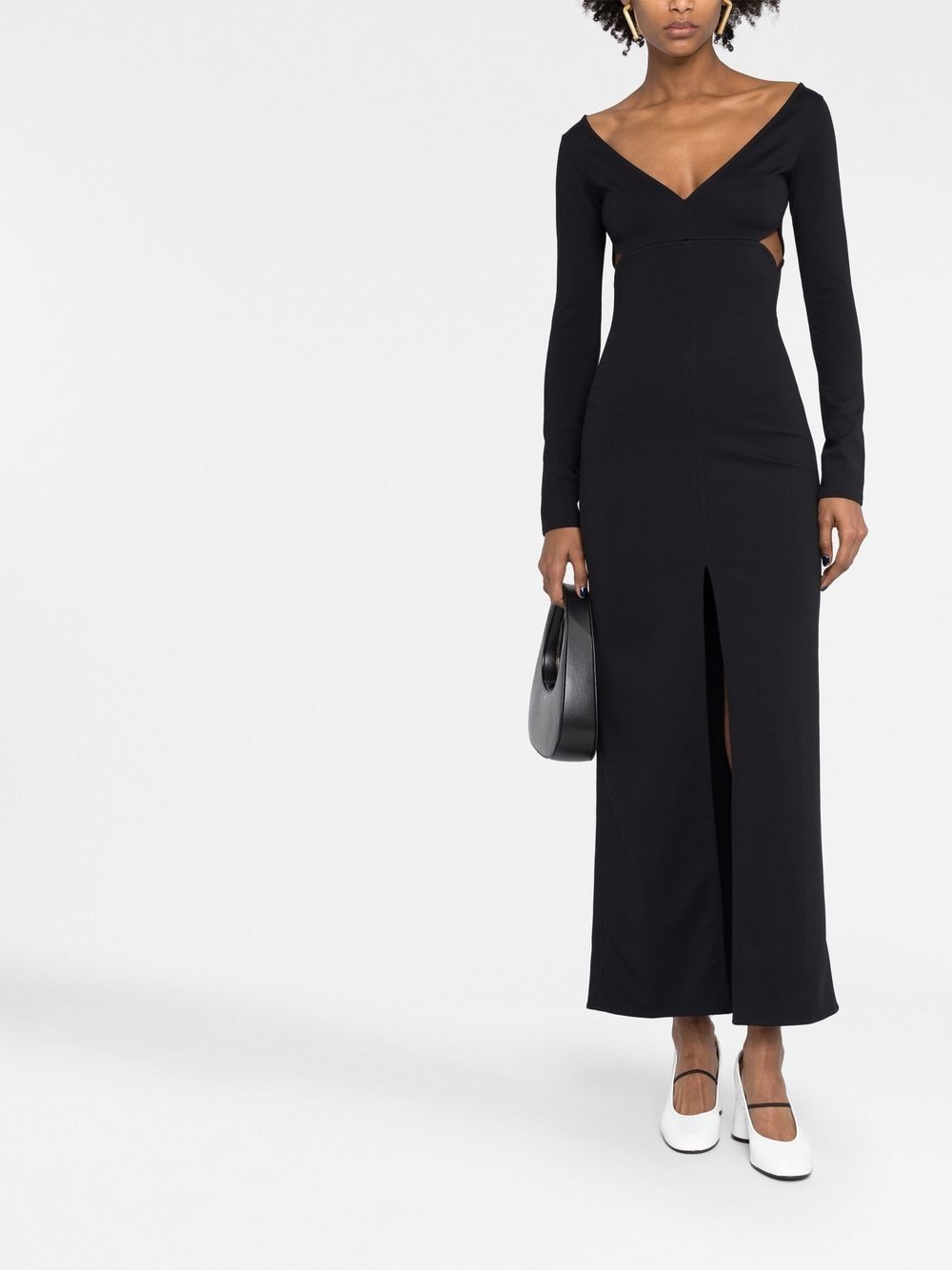 cut-out detail ribbed dress - 2