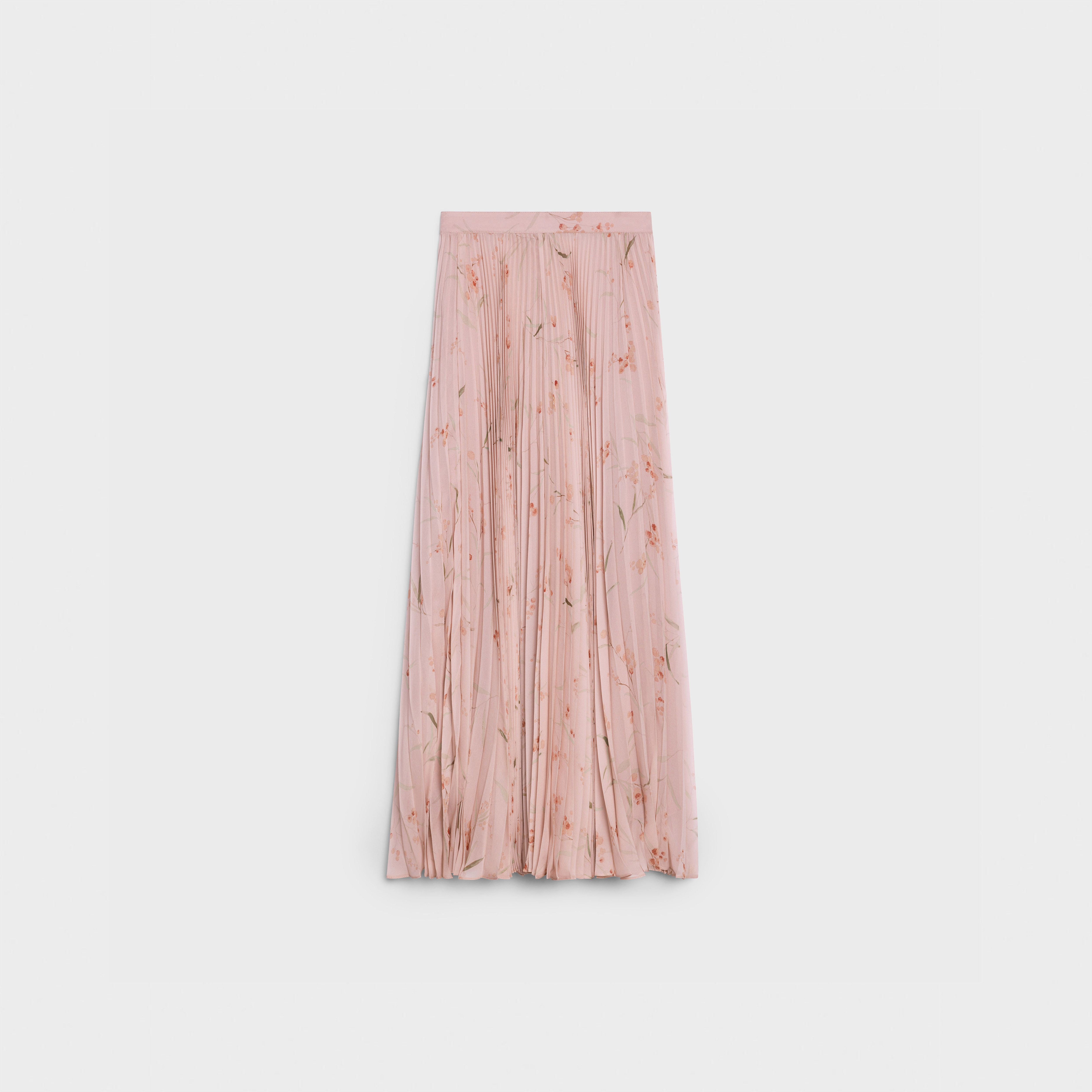 CELINE SUN-PLEATED SKIRT IN SILK GEORGETTE | REVERSIBLE