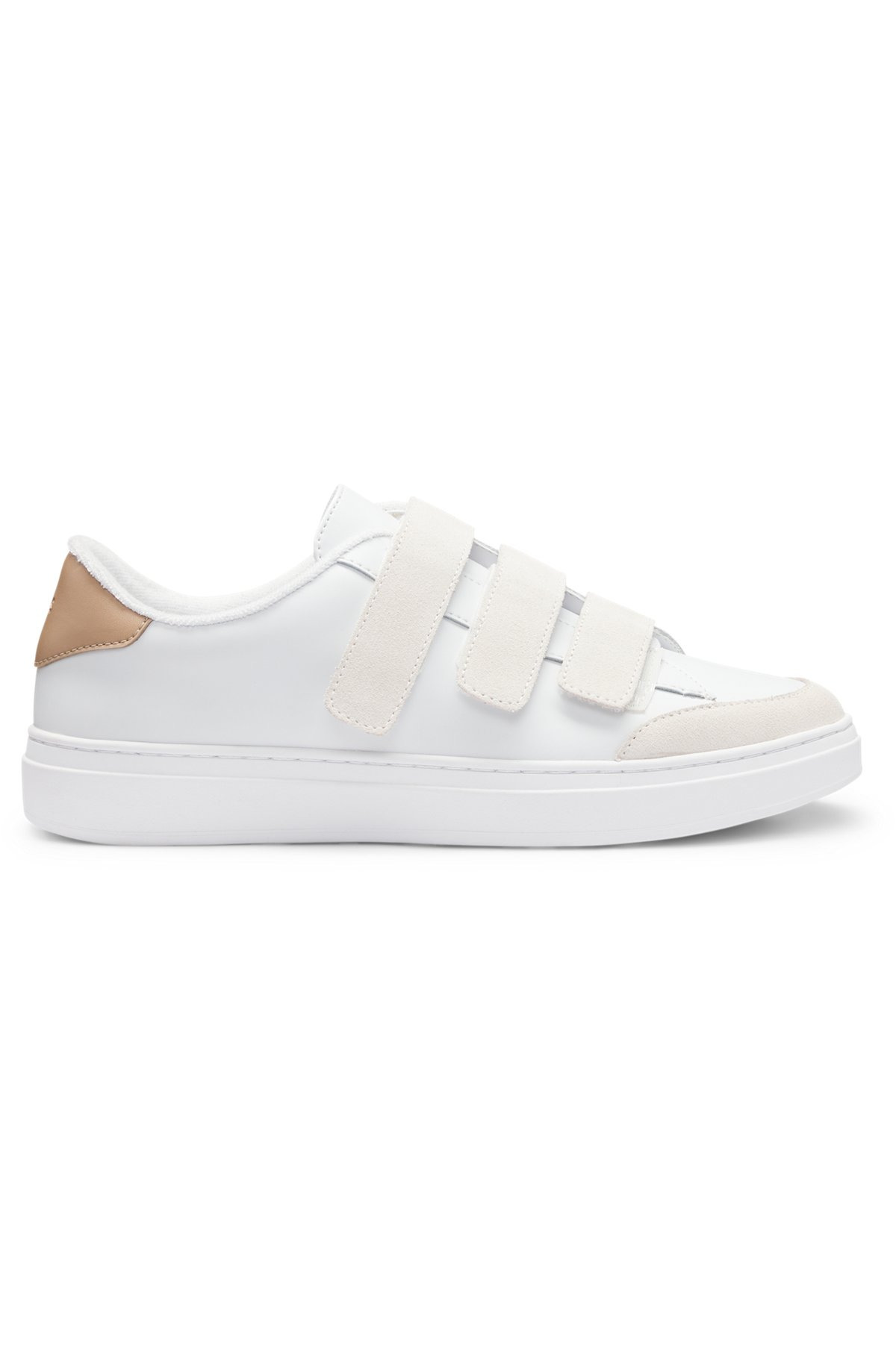 LEATHER TRAINERS WITH SUEDE RIPTAPE STRAPS - 1