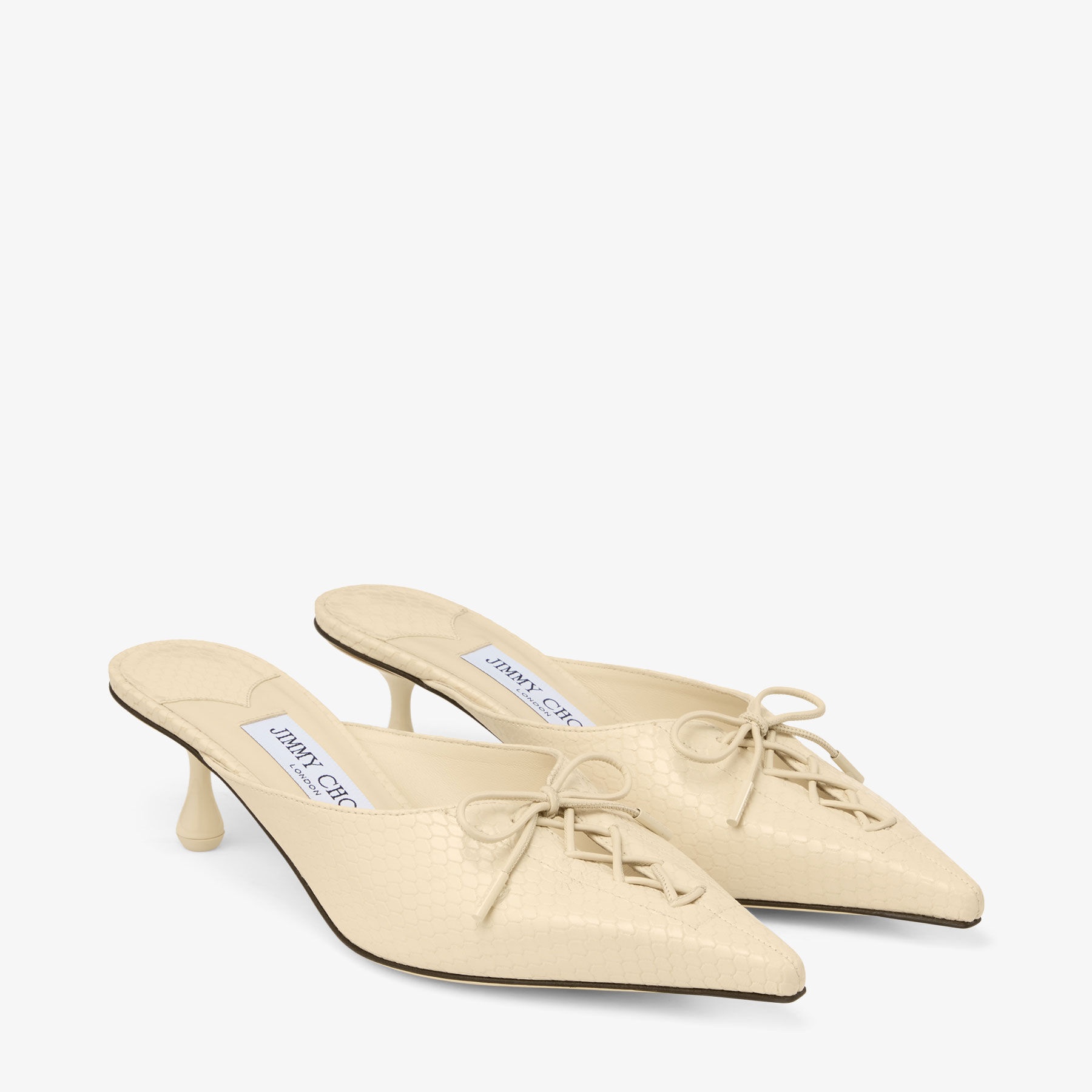 Scarlett Mule 50
Buttermilk Elaphe Printed Leather Mule - 3