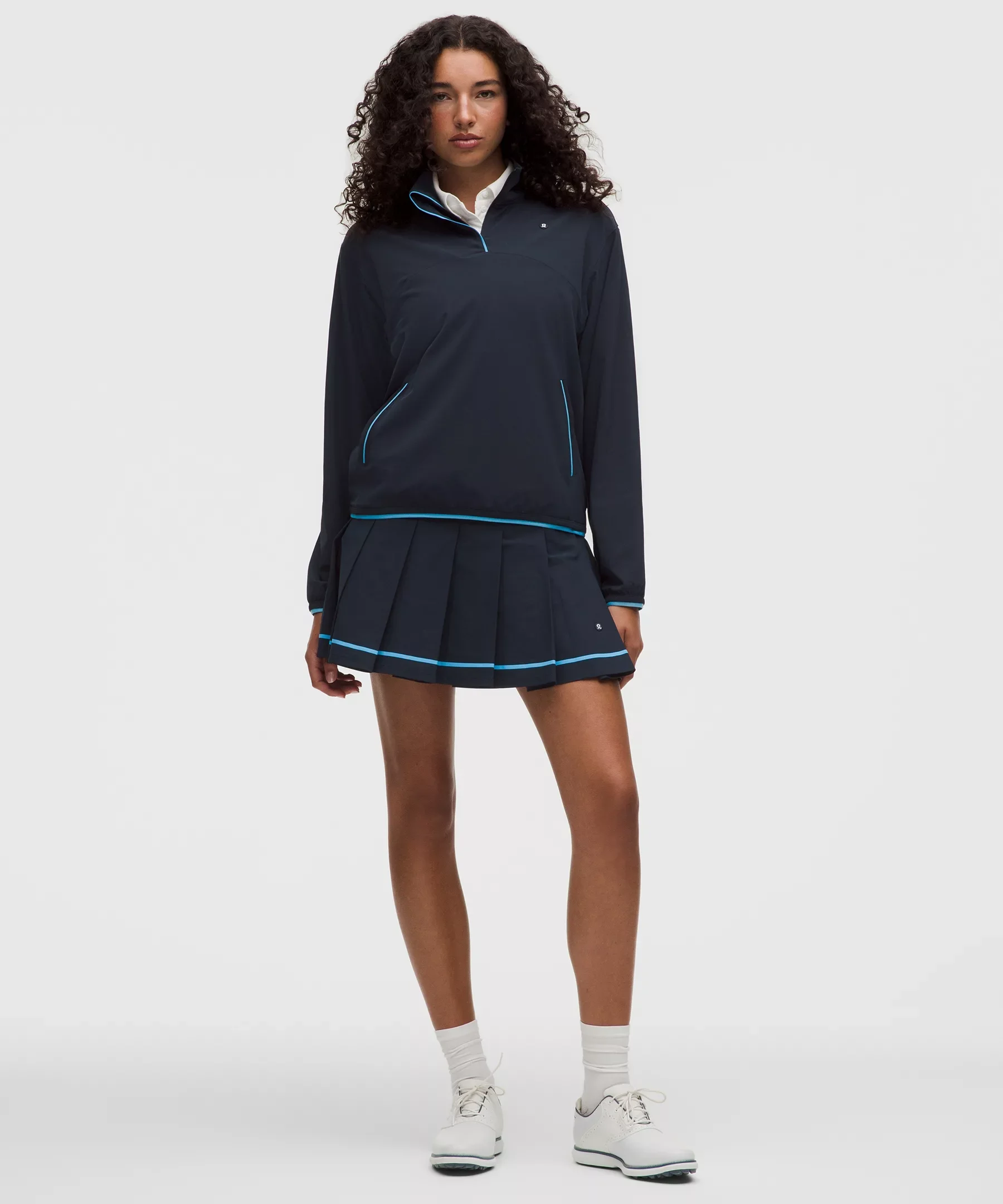 Box-Pleat High-Rise A-line Golf Skirt - 1