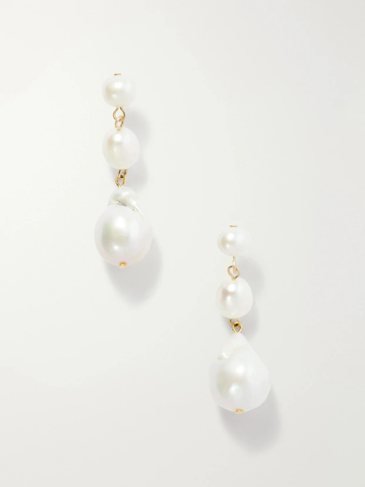 Amari Gold-tone Pearl Earrings - 1