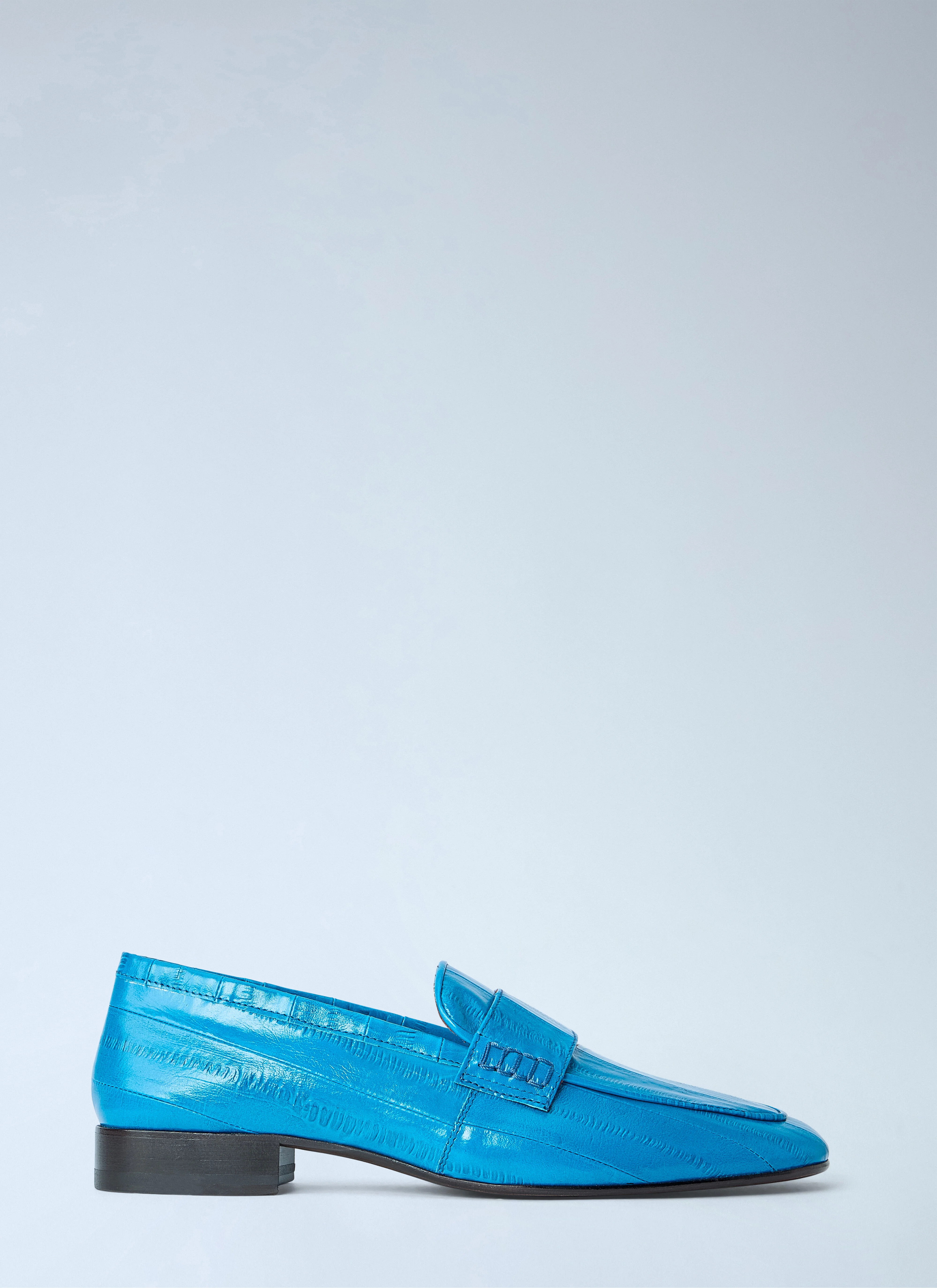 Croc-Embossed Leather Loafers - 1