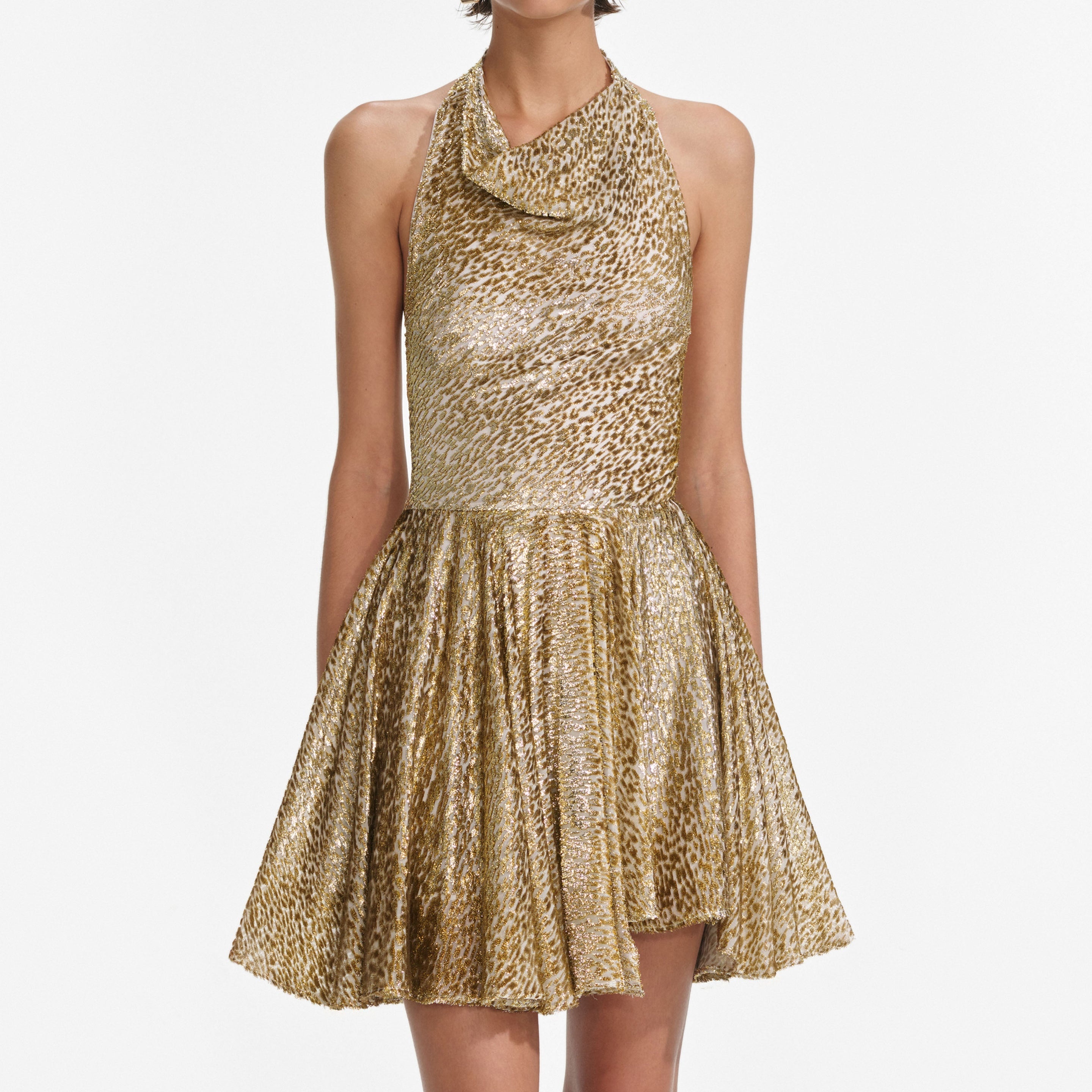 Gold Fil Coupe Mini Dress - 4