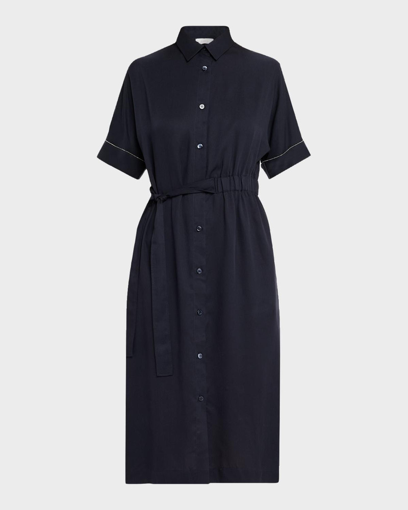 Chain-Trim Midi Shirtdress 1