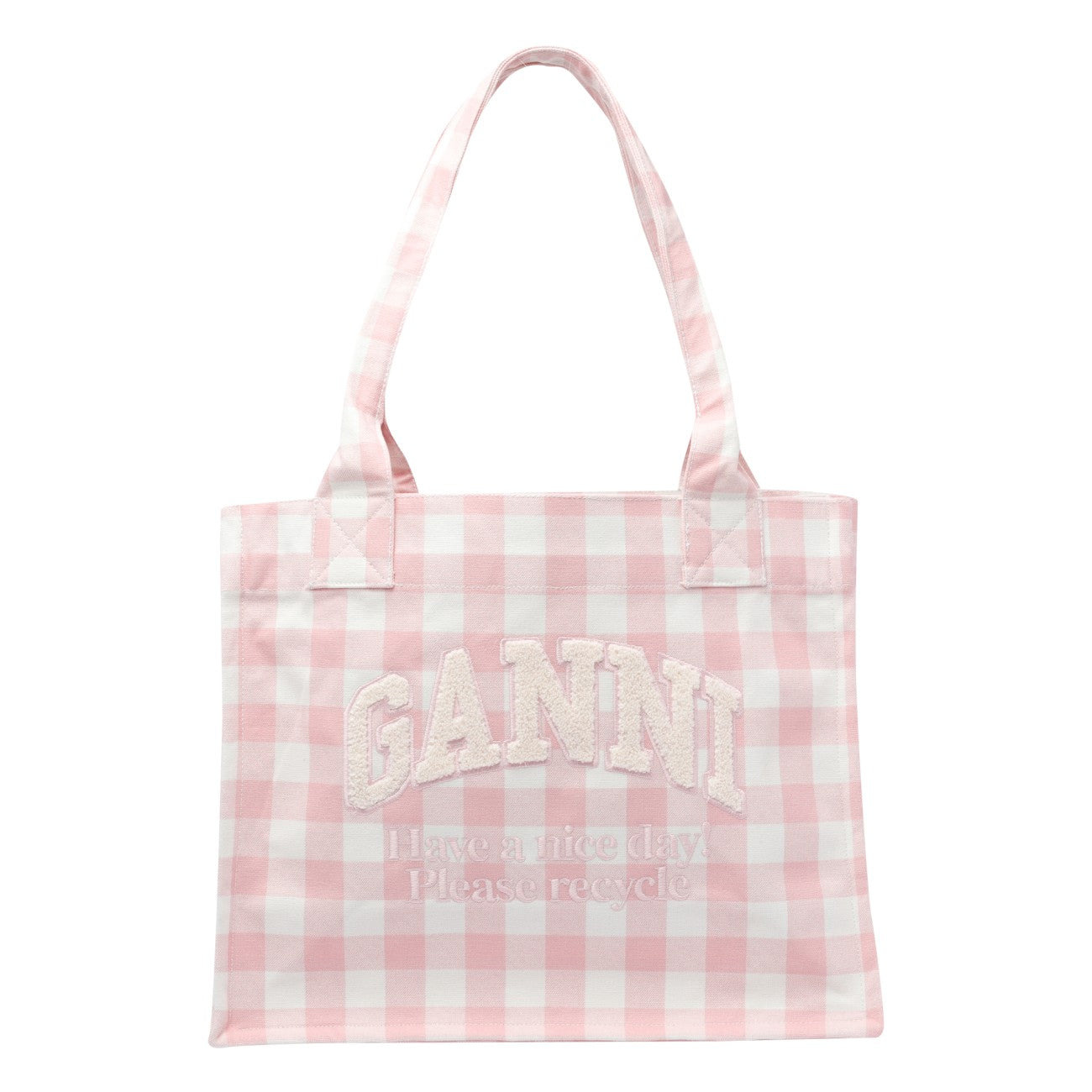 Ganni Women Large Vichy Easy Logo Shopper Bag - 1