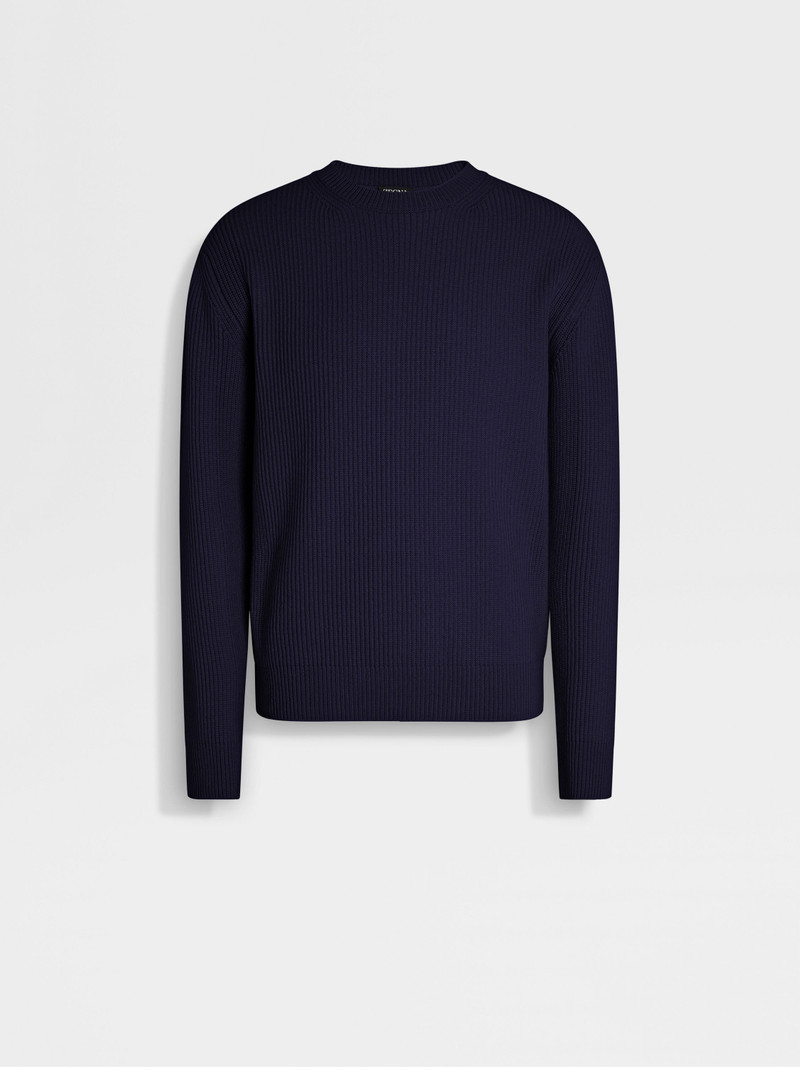 INK BLUE OASI CASHMERE CREWNECK - 1