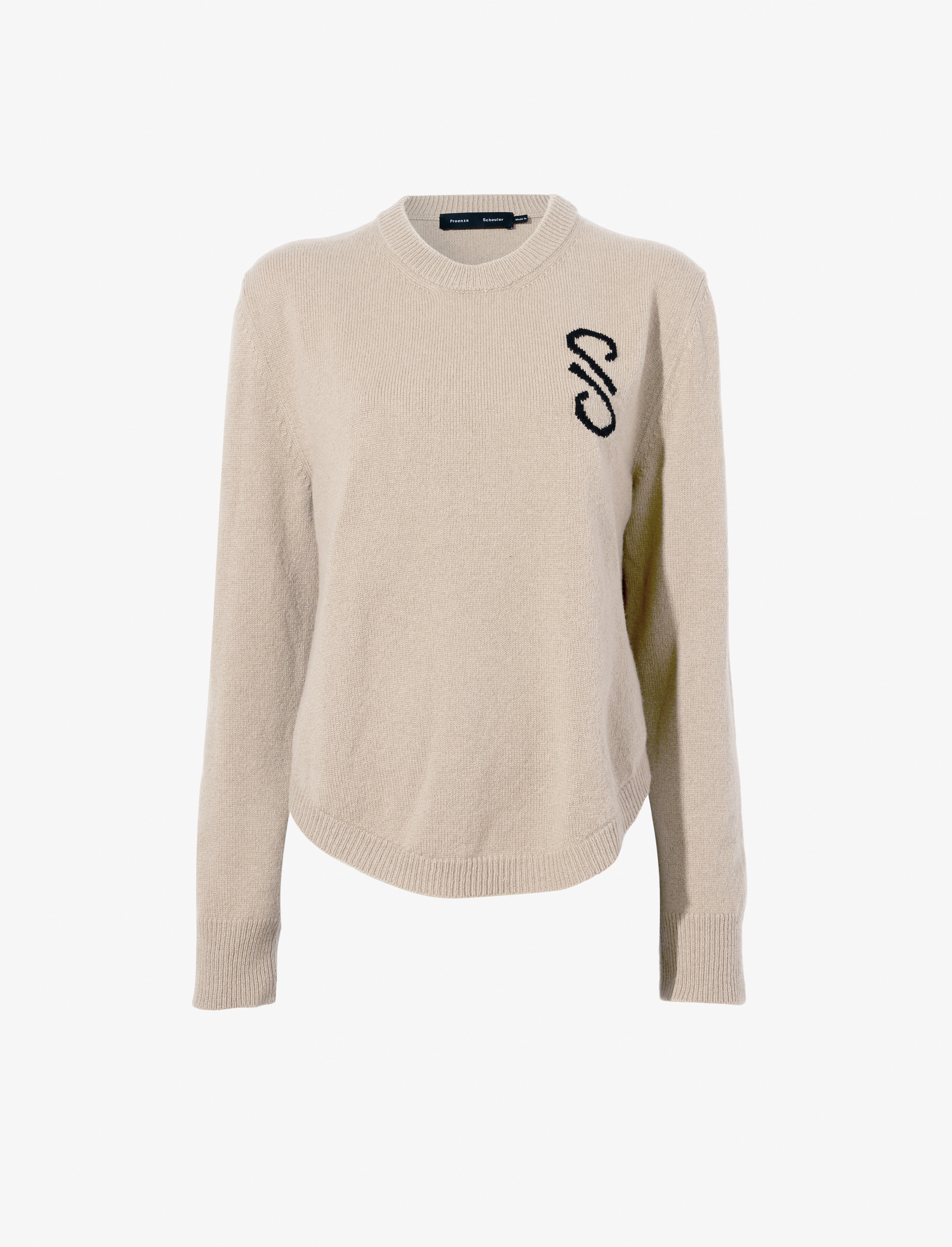 Harrison Monogram Sweater in Wool Jacquard - 1