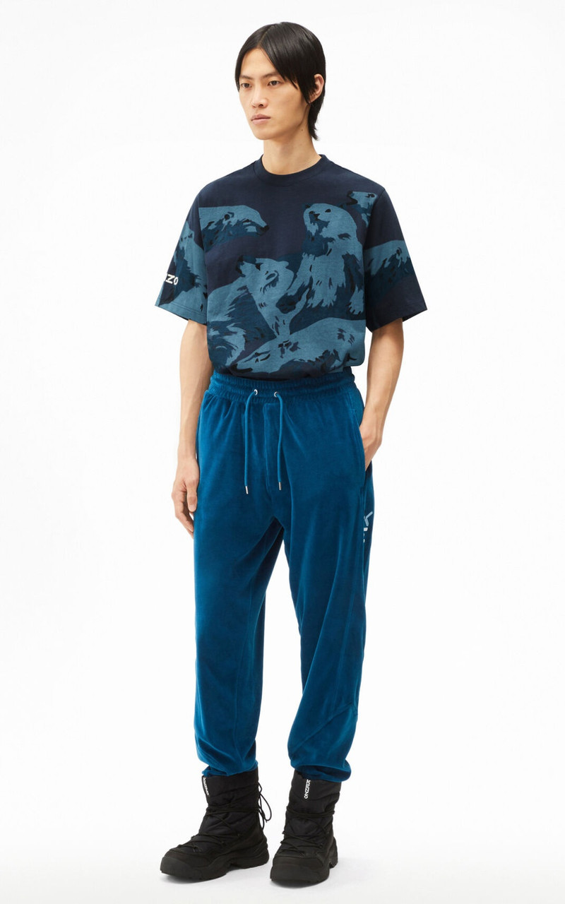 KENZO 'The Winter Capsule' oversized velvet jogging bottoms outlook