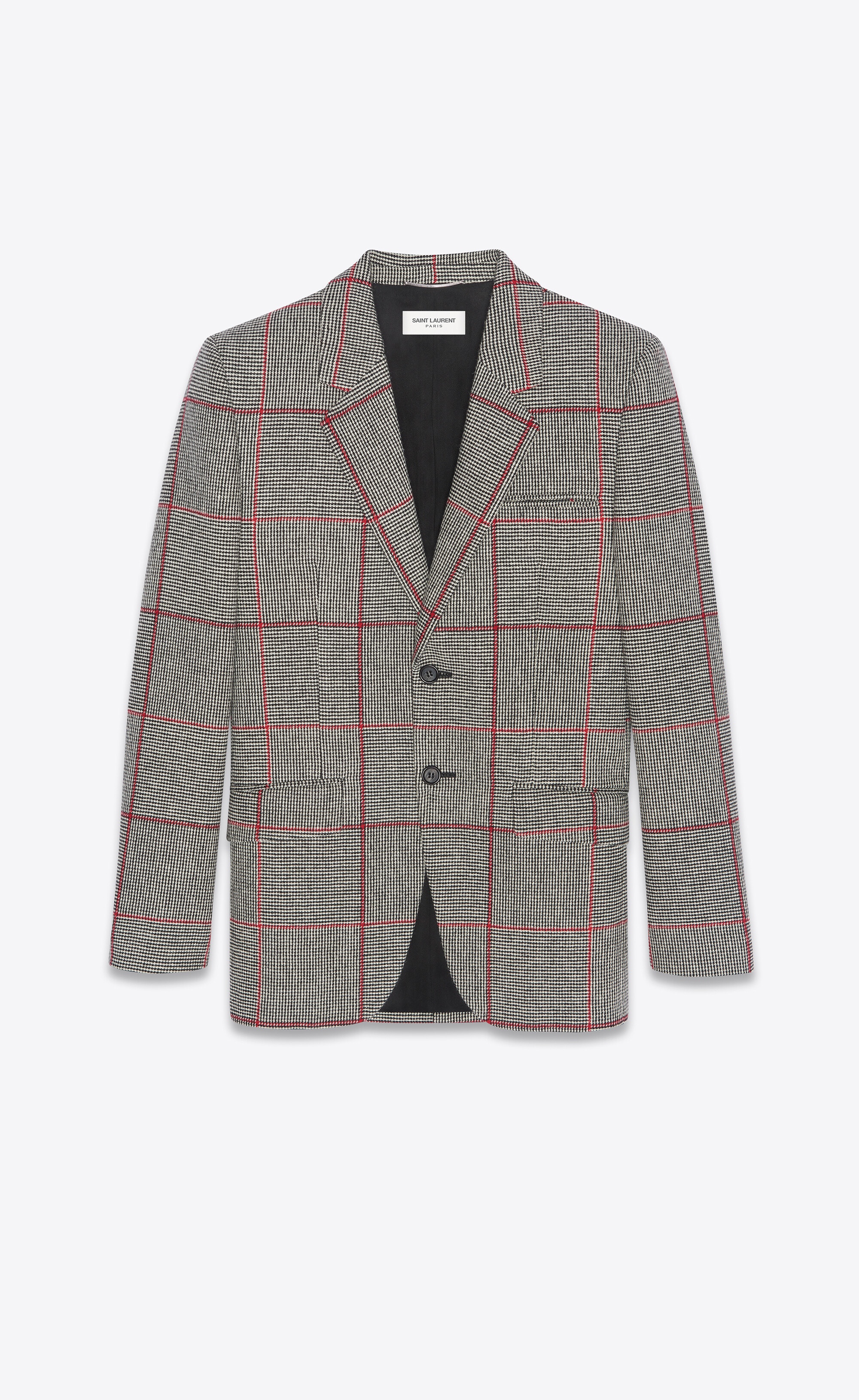 single-breasted jacket in prince of wales tweed - 1