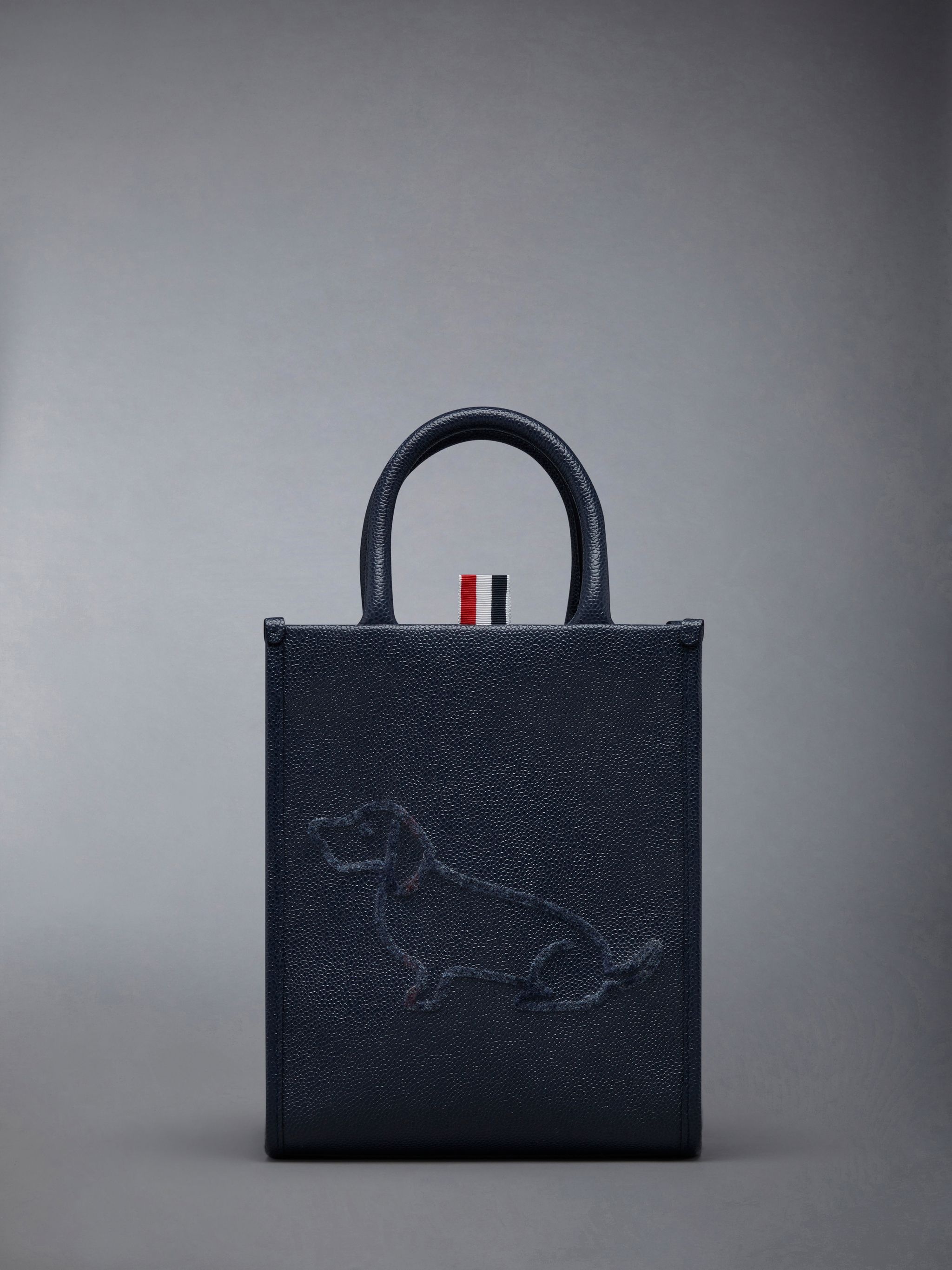 Pebble Grain Leather Hector Icon Small Squared Tote - 1