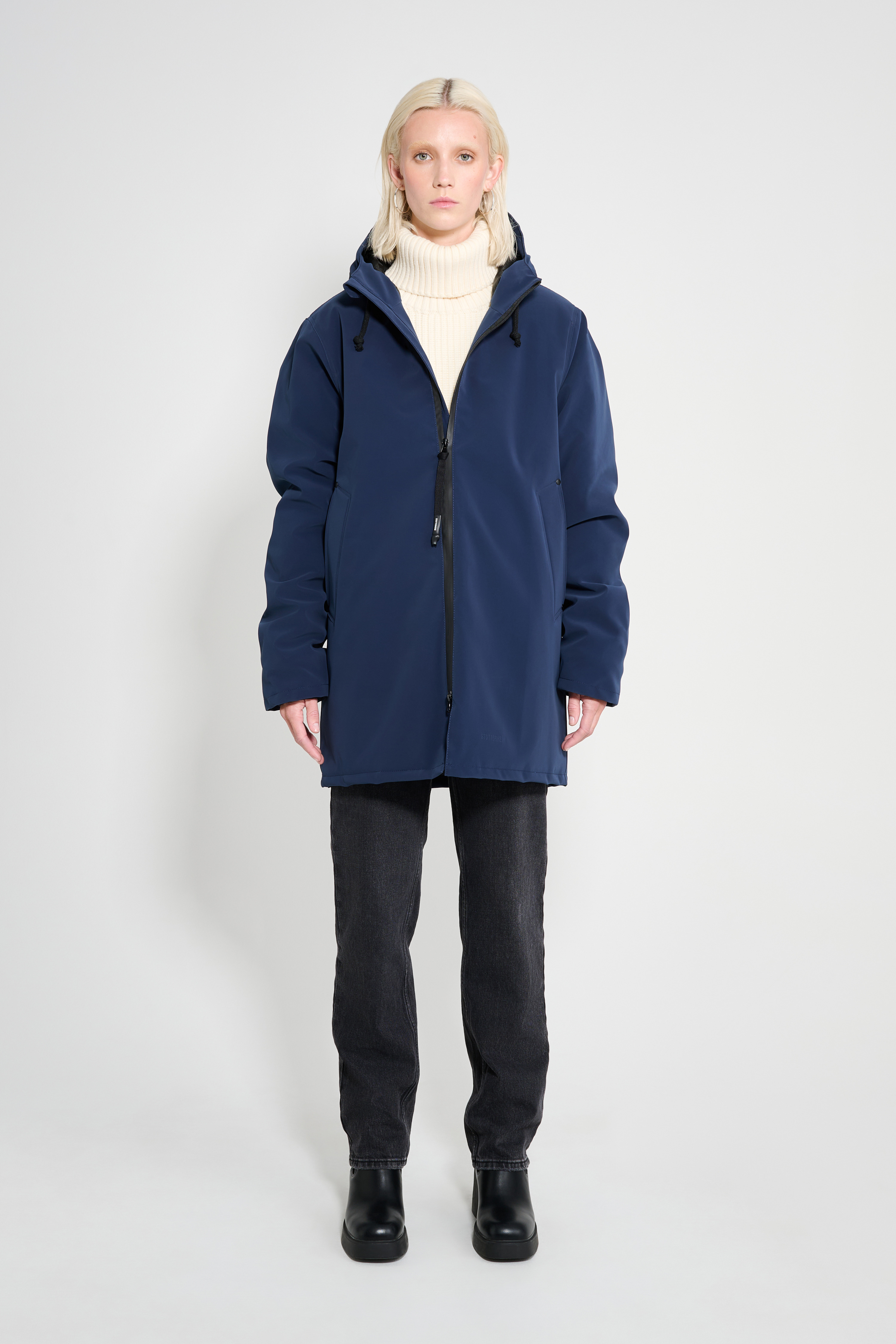Stockholm Matte Winter Coat Navy - 1