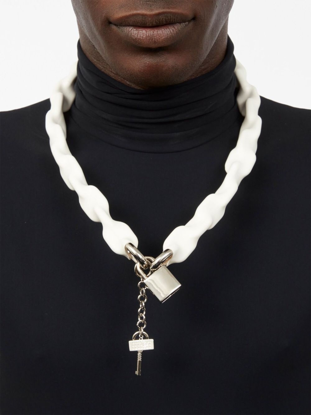 padlock chain-link necklace - 4