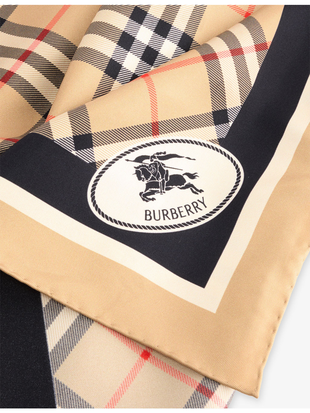 Check-Pattern Silk Scarf - 2