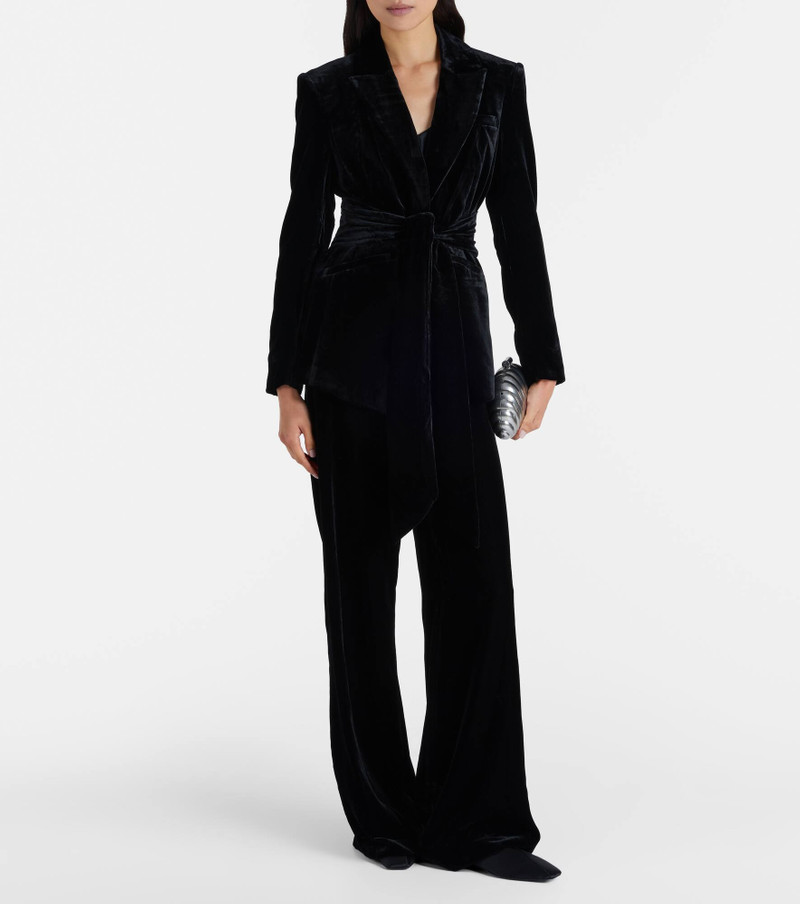 VERONICA BEARD Alex high-rise velvet wide-leg pants outlook