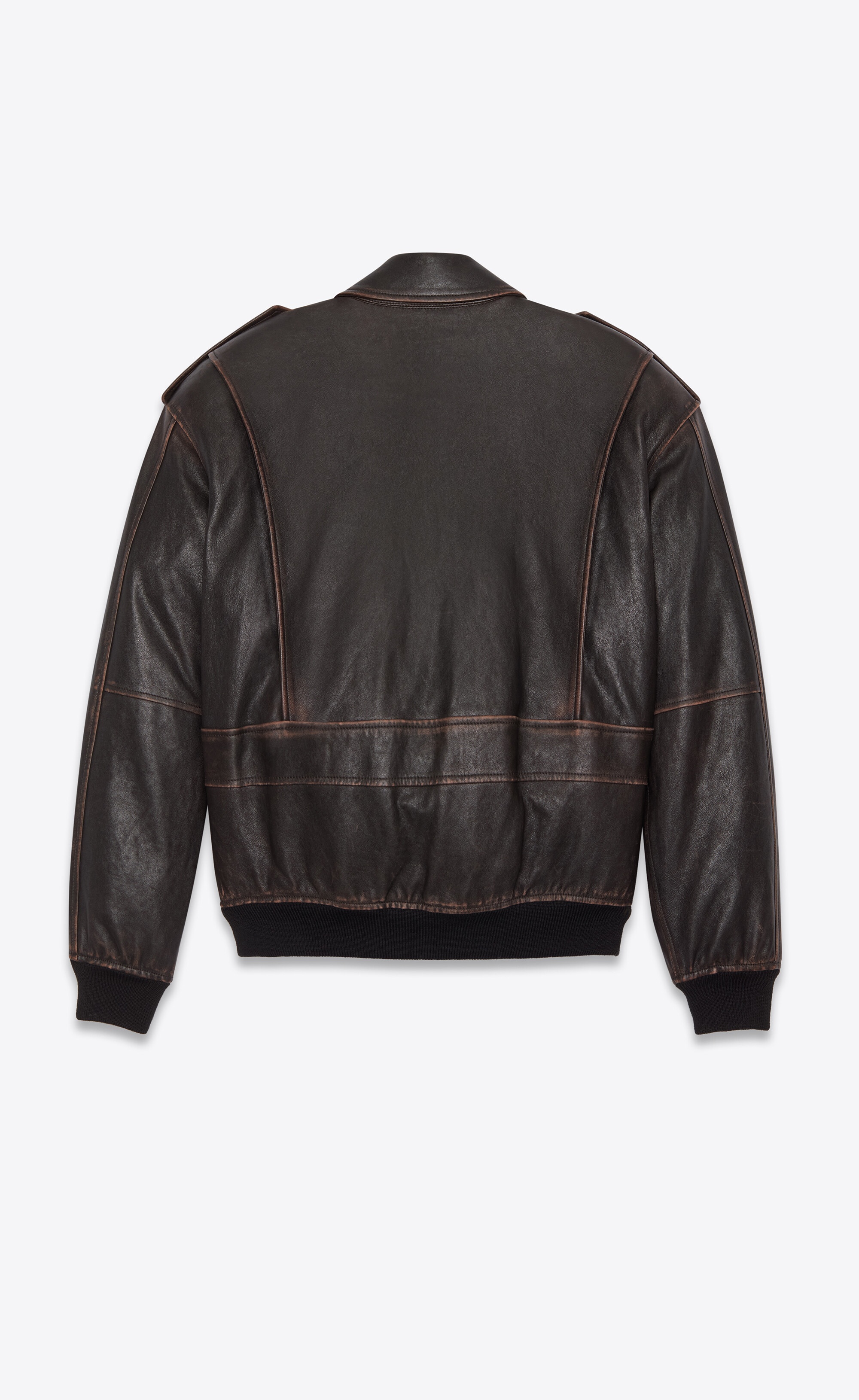 oversized jacket in aged lambskin - 4