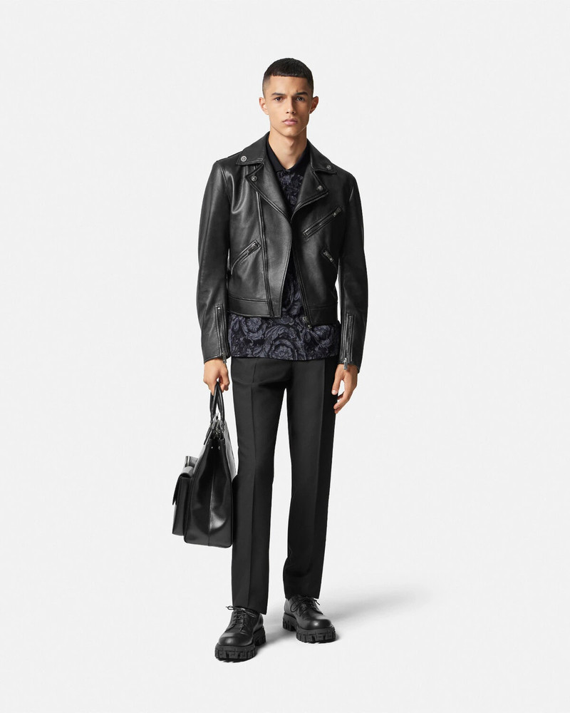 VERSACE Leather Biker Jacket outlook