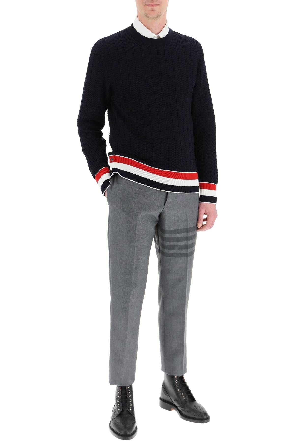 COTTON SWEATER WITH TRICOLOR STRIPES - 2