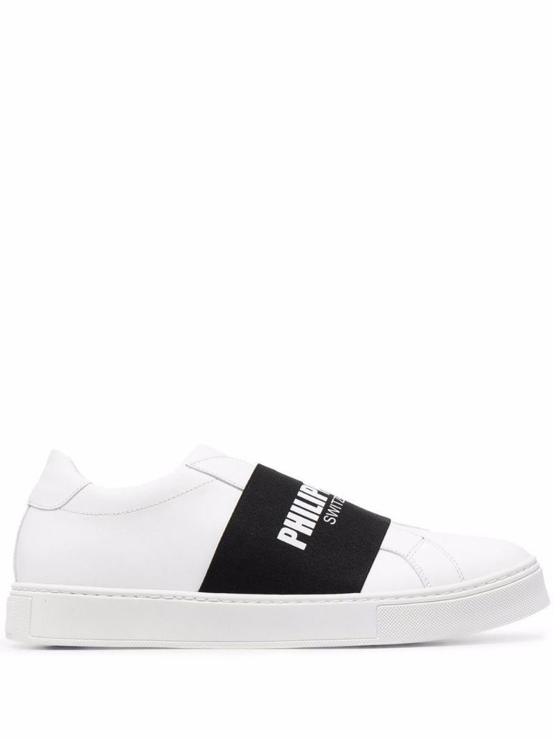 logo strap slip-on sneakers - 1