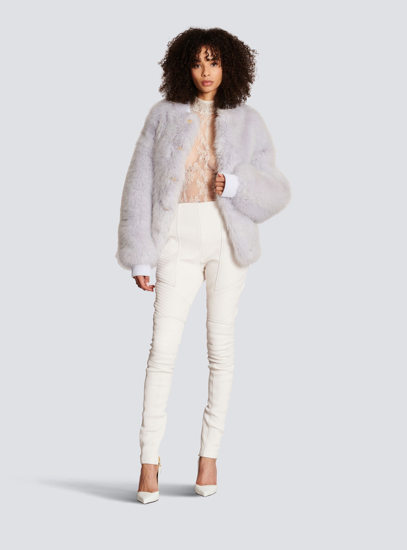 Balmain Slim-fit leather trousers outlook