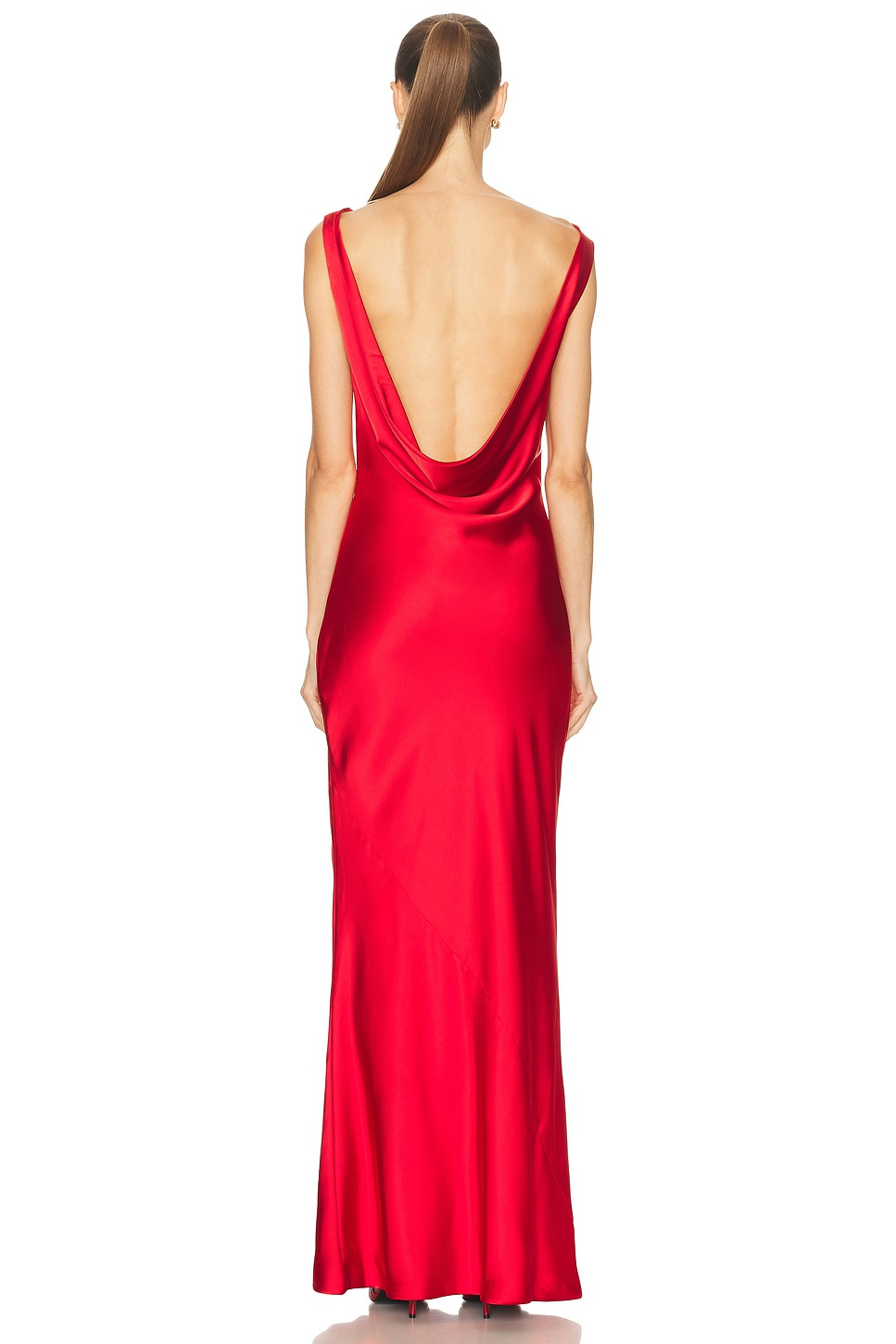 Sleeveless Low Back Drape Gown - 4
