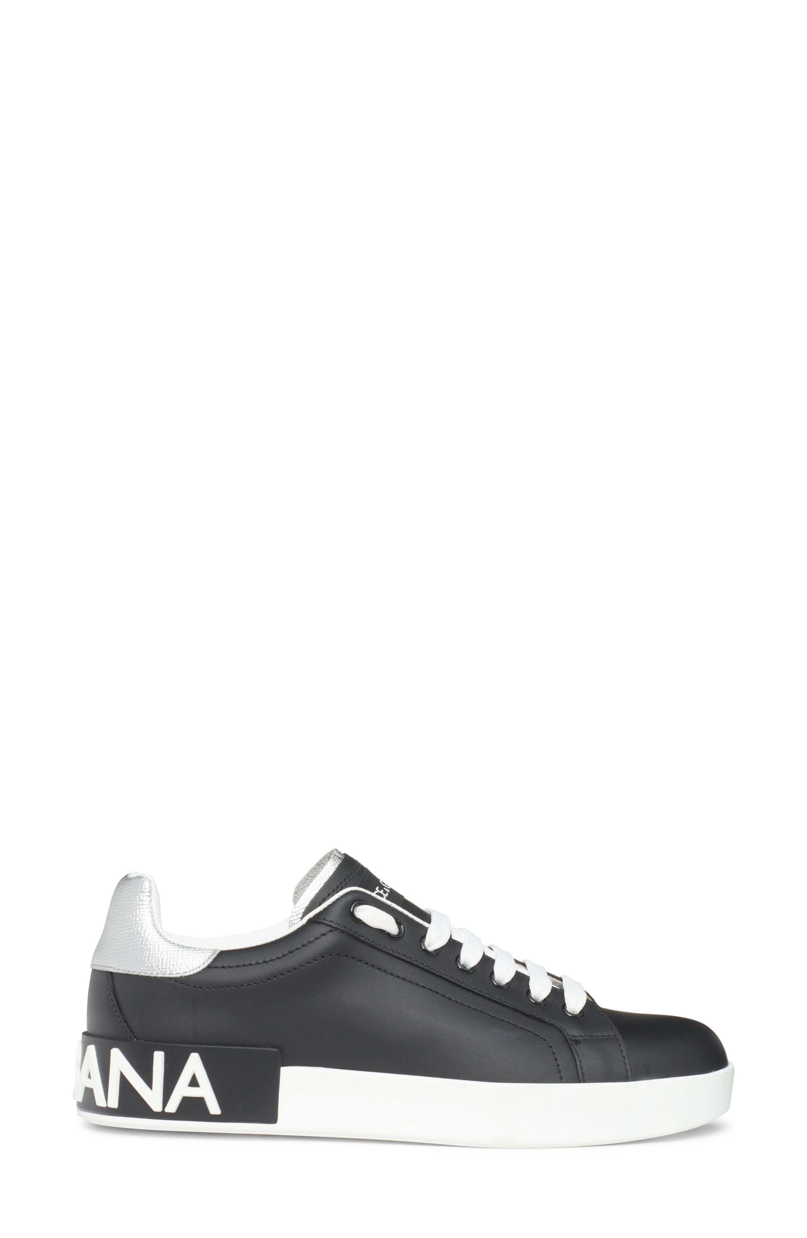 Dolce&Gabbana Portofino Sneaker in Black/Silver at Nordstrom - 3