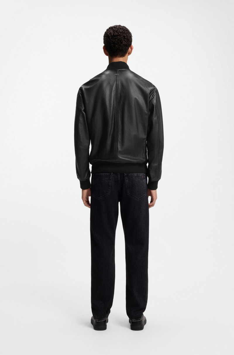 SLEEVE-POCKET BOMBER JACKET IN LEATHER 4