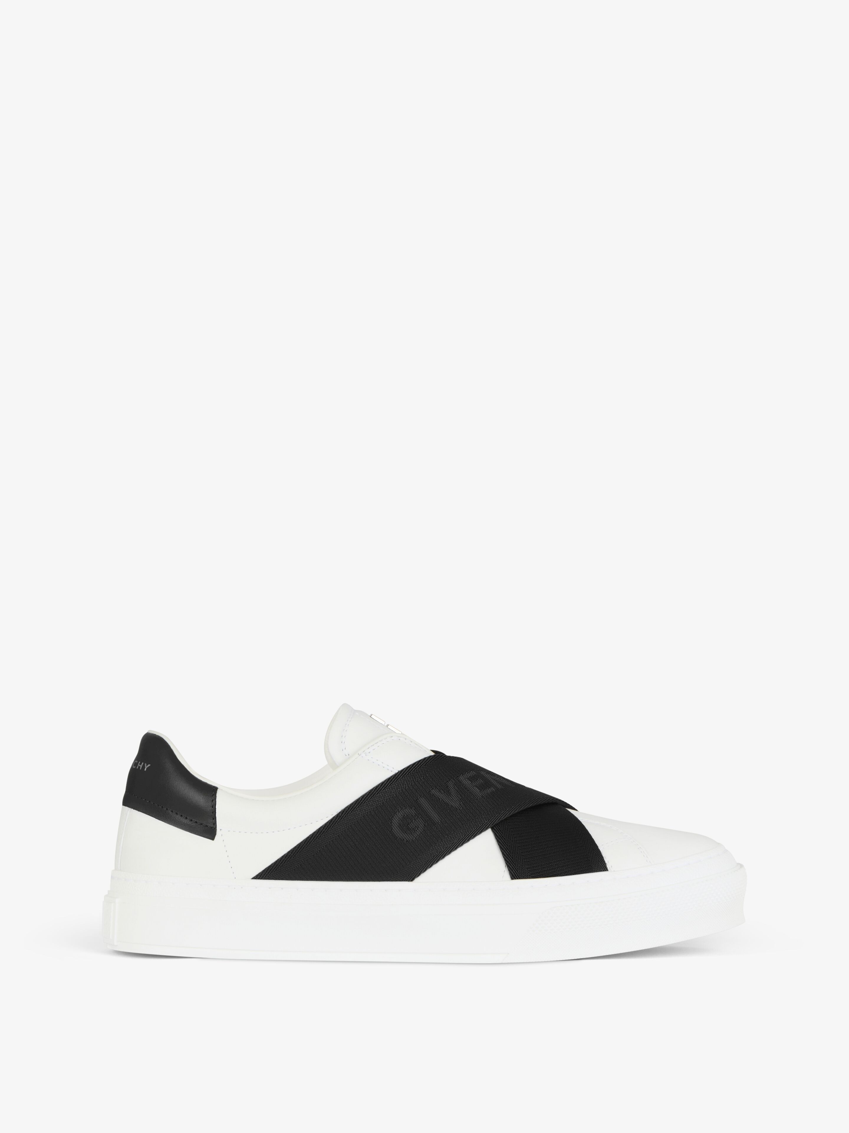 CITY SPORT SNEAKERS IN LEATHER WITH DOUBLE WEBBING STRAP - 1
