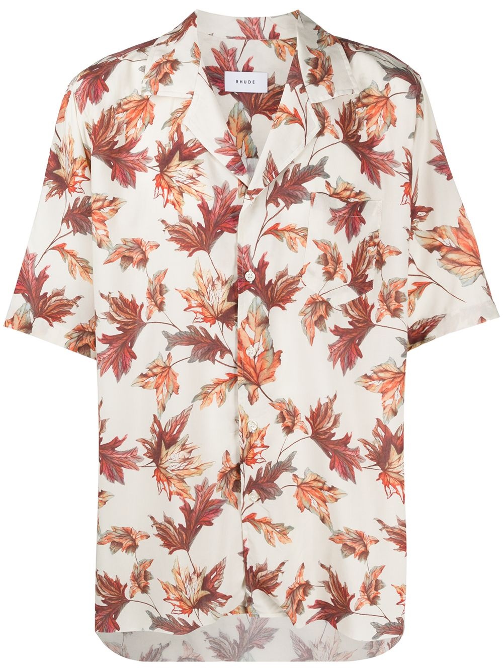 leaf-print shirt - 1