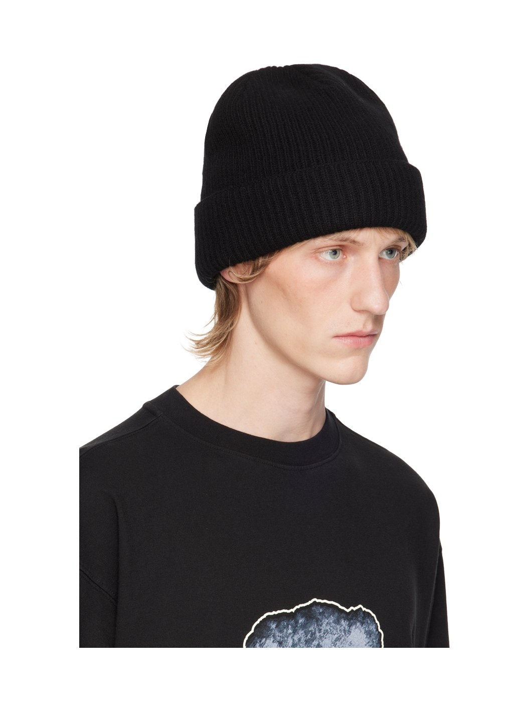 Black Knit Beanie - 2