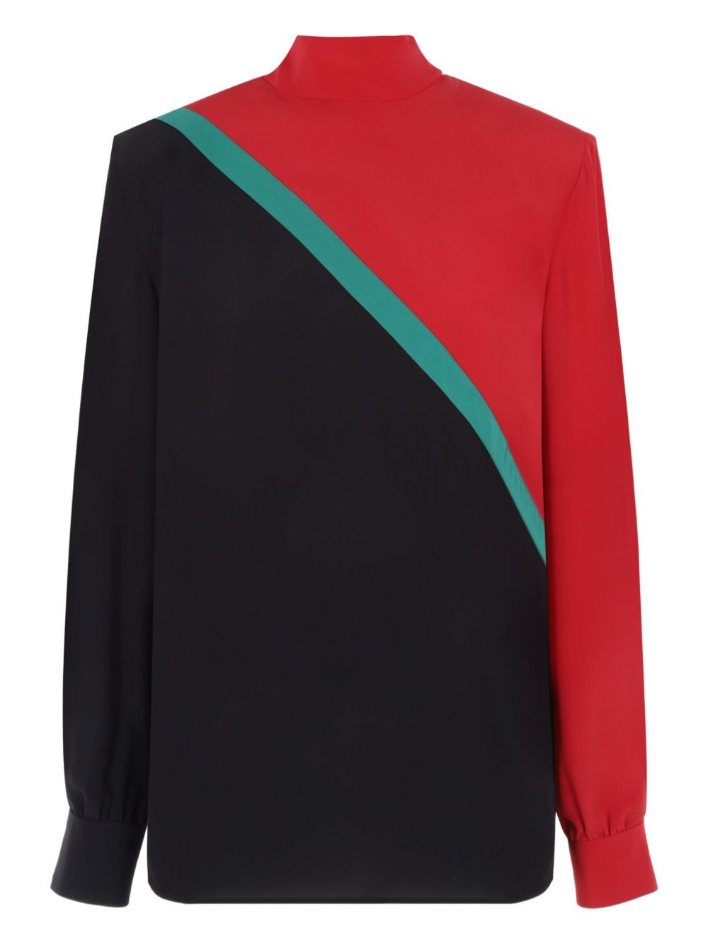 high-neck panelled blouse - 2