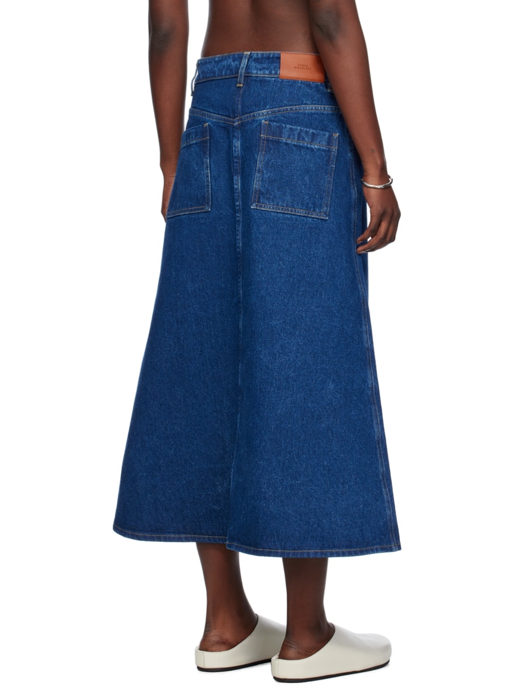 Indigo A-Line Denim Maxi Skirt - 3