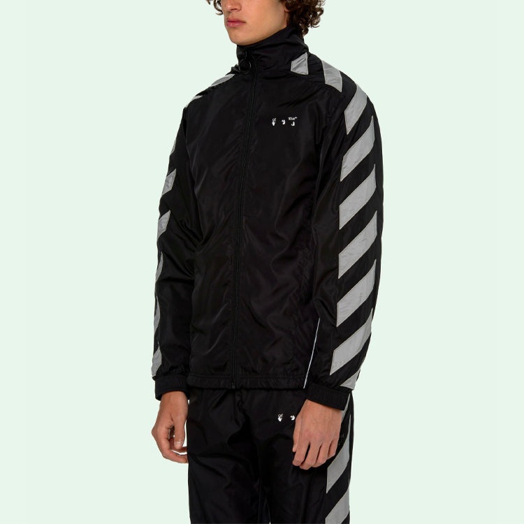 Off-White SS21 Side Sleeve Stripe Training Jacket Black OMBD022R21FAB0011006 - 7