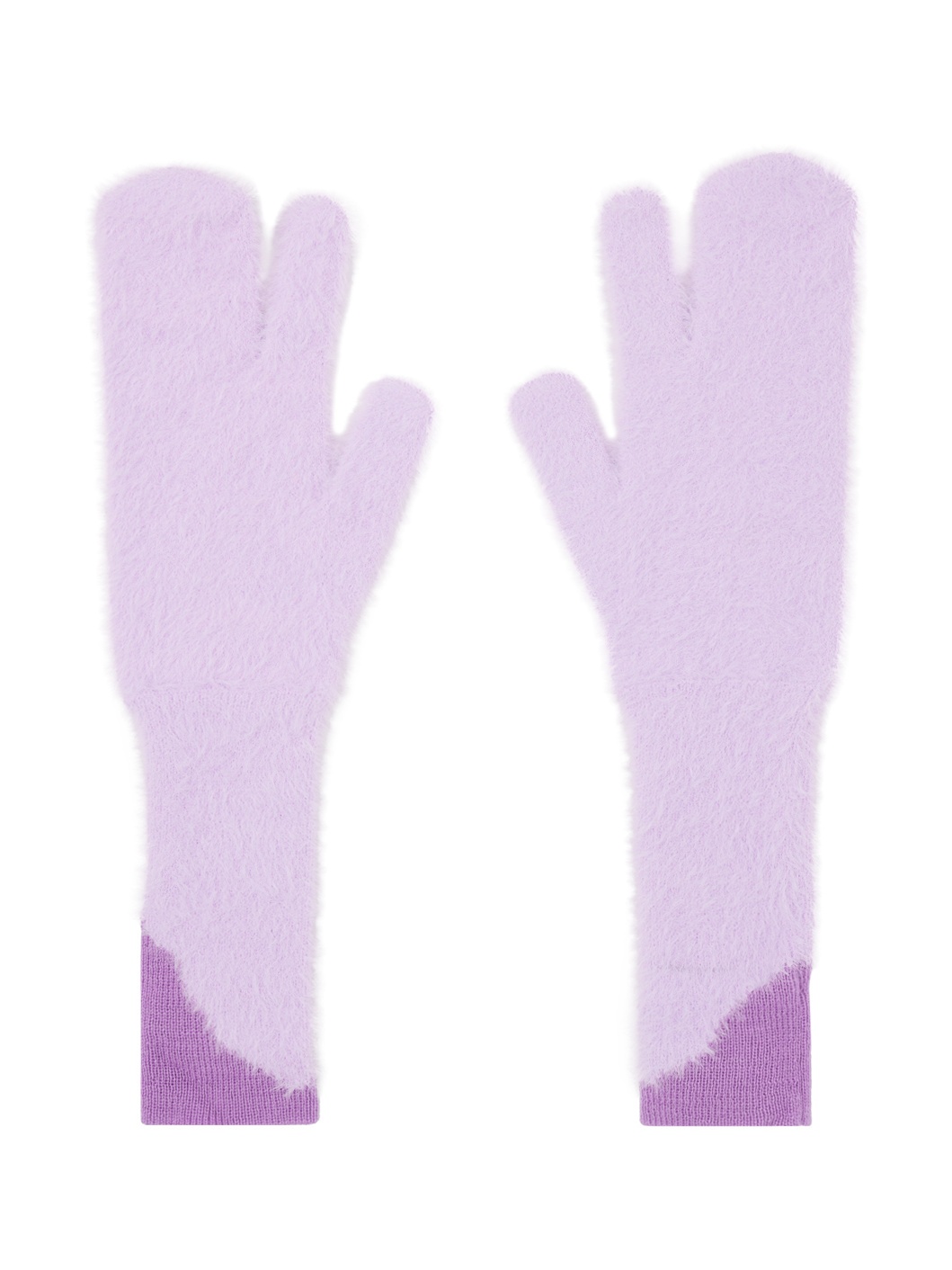 Purple Furry Worn Out Mitts - 1