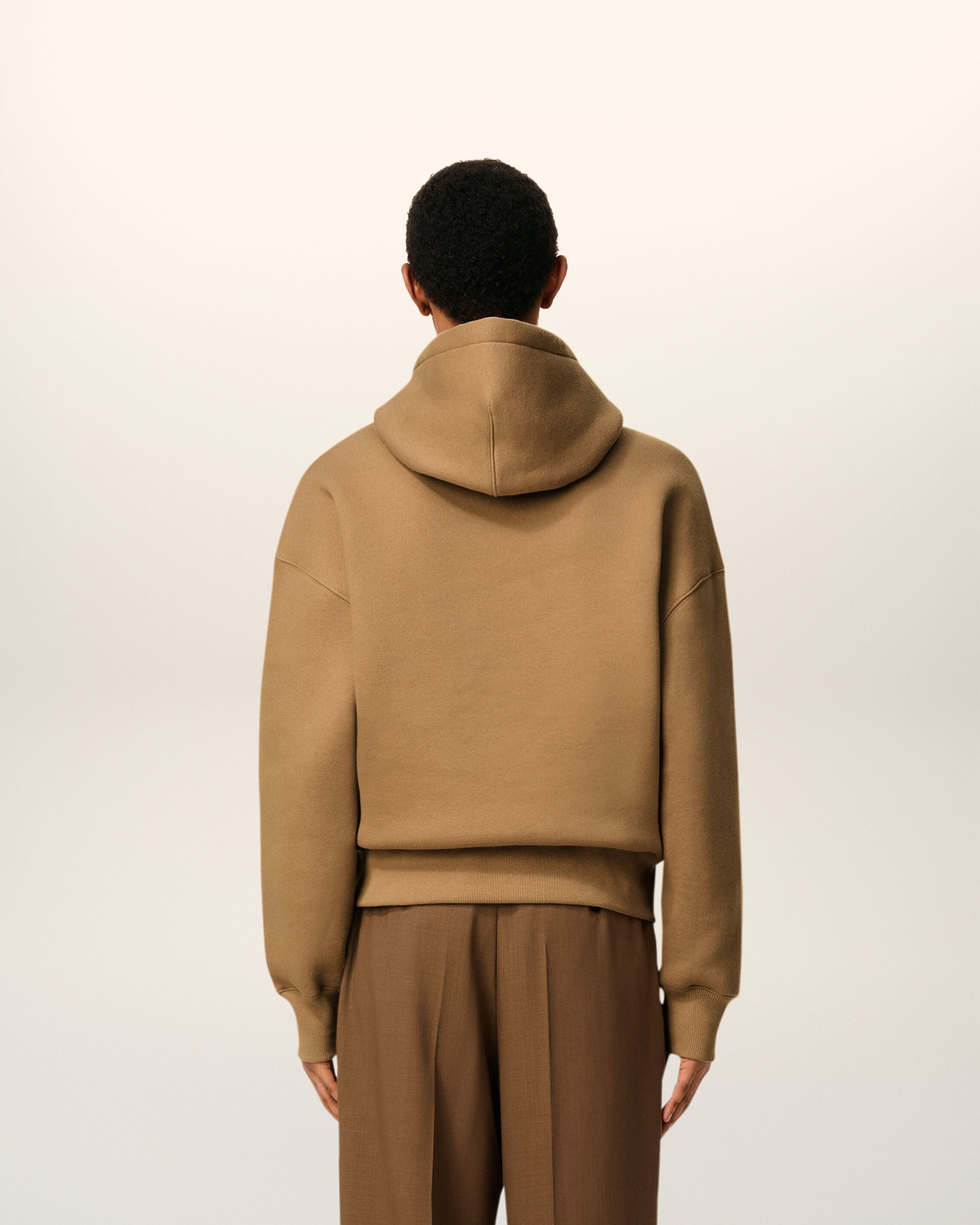 BROWN COTTON AMI DE COEUR HOODIE - 5