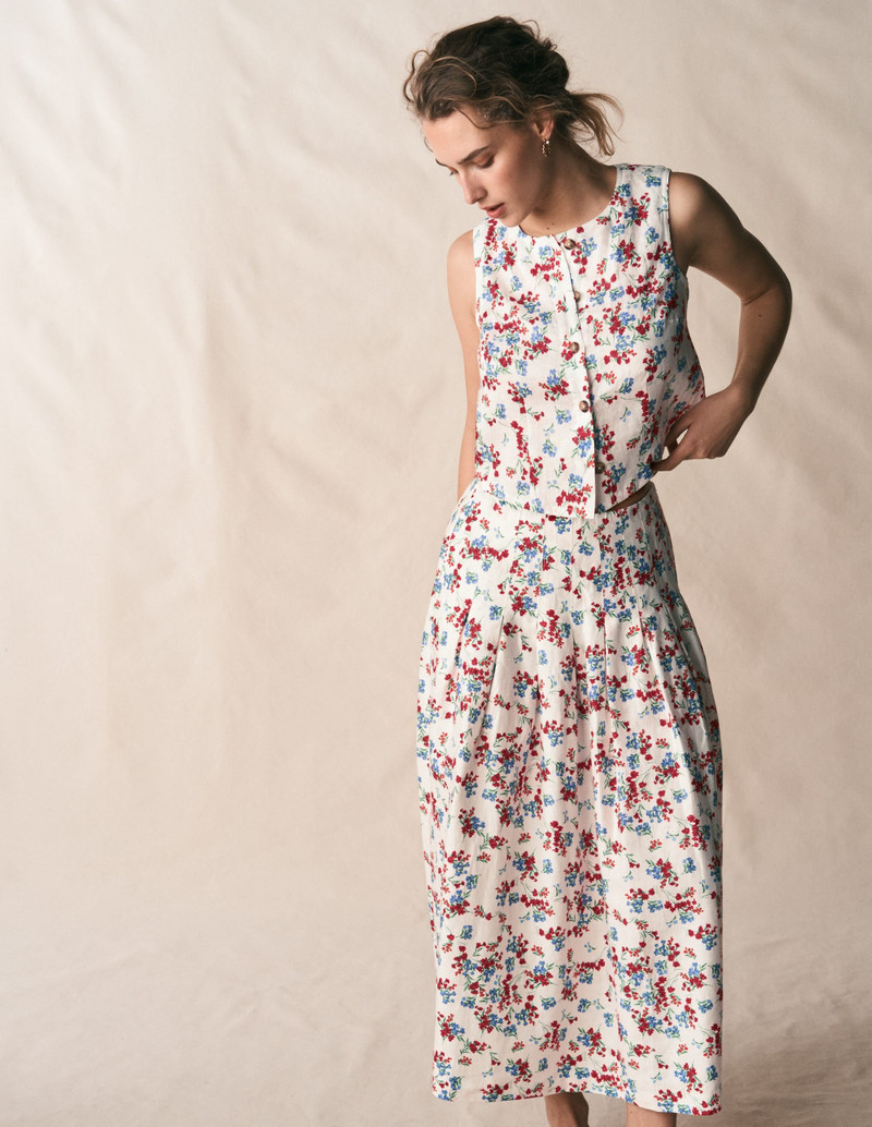 BODEN Andrea Linen Shell Top-Ivory, Bloom Scatter outlook