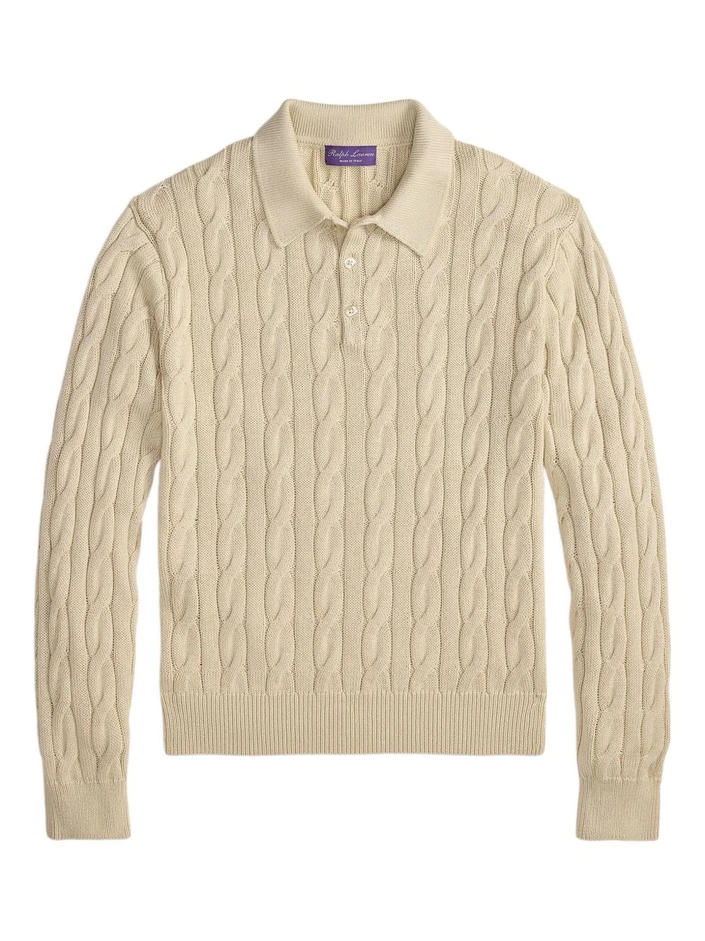 cable-knit polo sweater - 1