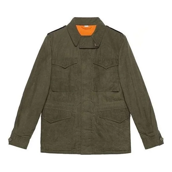Gucci Short Street Style Plain Blazers Jackets 'Olive Green' 475041-XD714-3017 - 1