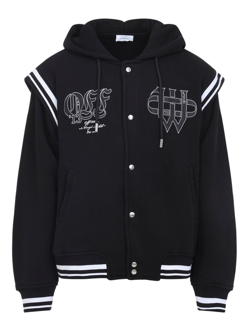 logo-embroidered hooded jacket 1
